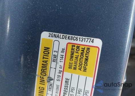 2012 Chevrolet Equinox 1Lt из США, поврежденный, VIN 2GNALDEK8C6131774